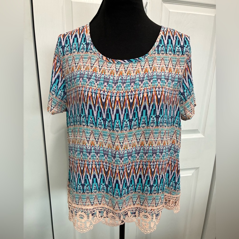 Wishful Park Geometric Multicolor Blouse